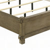 Cera Queen Size Bed | Panel Headboard with Top Rails | Antique Oak Brown