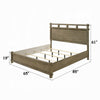 Cera Queen Size Bed | Panel Headboard with Top Rails | Antique Oak Brown