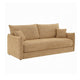 Mea Full Size Sleeper Sofa | 2 Throw Pillows | Plush Mocha Brown Chenille