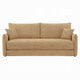Mea Full Size Sleeper Sofa | 2 Throw Pillows | Plush Mocha Brown Chenille