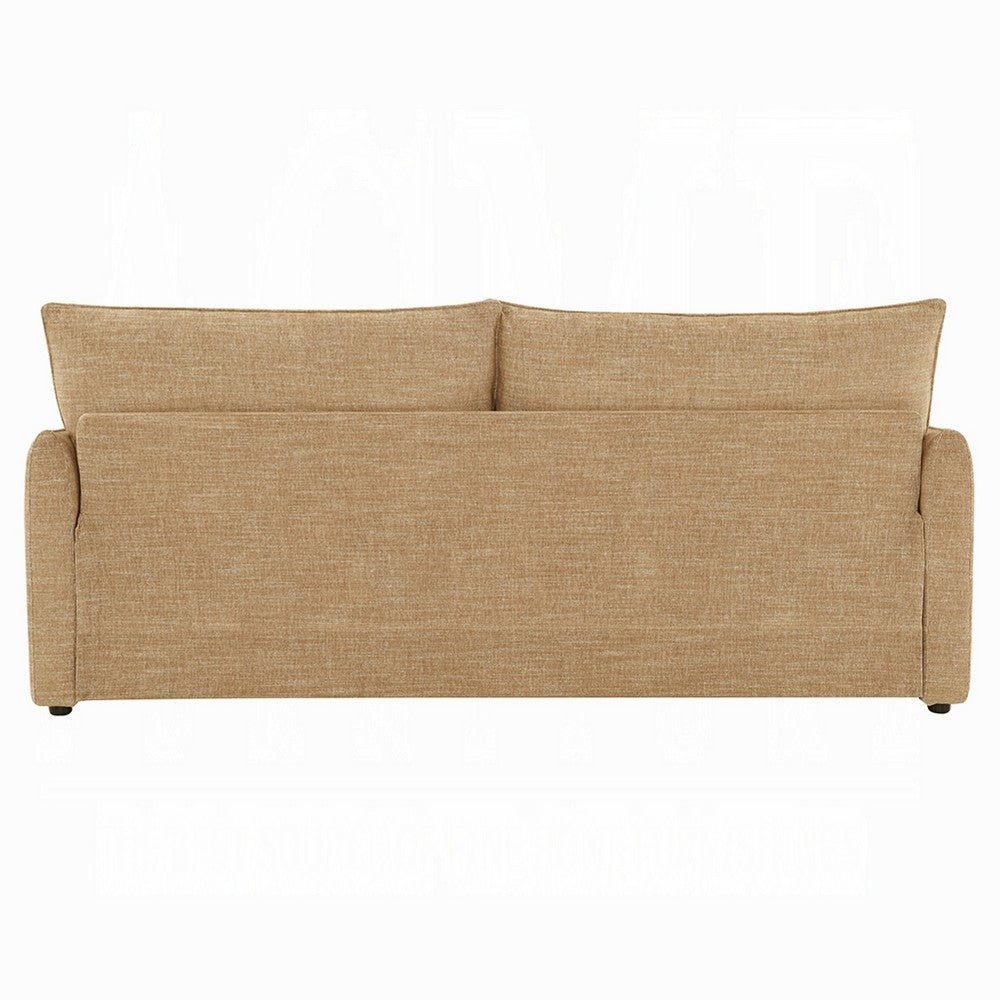 Mea Full Size Sleeper Sofa | 2 Throw Pillows | Plush Mocha Brown Chenille