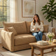 Mea Full Size Sleeper Sofa | 2 Throw Pillows | Plush Mocha Brown Chenille
