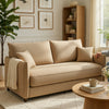 Mea Full Size Sleeper Sofa | 2 Throw Pillows | Plush Mocha Brown Chenille
