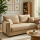Mea Full Size Sleeper Sofa | 2 Throw Pillows | Plush Mocha Brown Chenille