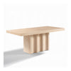 Pia Dining Table | 71" Travertine Top | Fluted Pedestal Base | Brown