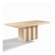 Pia Dining Table | 71" Travertine Top | Fluted Pedestal Base | Brown