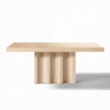 Pia Dining Table | 71" Travertine Top | Fluted Pedestal Base | Brown