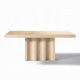 Pia Dining Table | 71" Travertine Top | Fluted Pedestal Base | Brown