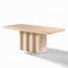 Pia Dining Table | 71" Travertine Top | Fluted Pedestal Base | Brown
