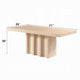 Pia Dining Table | 71" Travertine Top | Fluted Pedestal Base | Brown