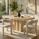 Pia Dining Table | 71" Travertine Top | Fluted Pedestal Base | Brown
