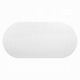 Jeh Dining Table | 87" White Oval Top | Dual Pedestal Base | Oak Brown