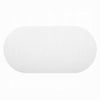 Jeh Coffee Table | 55" White Oval Top | Dual Pedestal Base | Oak Brown