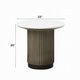 Jeh Side End Table | 22" White Round Top | Fluted Base | Oak Brown