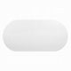 Jeh Sofa Console Table | 55" White Oval Top | Pedestal Base | Oak Brown