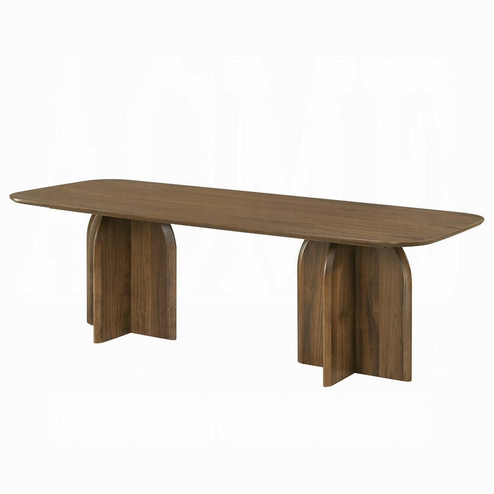 Dio Dining Table | 94" Top | Cross Pedestal Base | Dark Walnut Brown