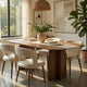 Dio Dining Table | 94" Top | Cross Pedestal Base | Dark Walnut Brown