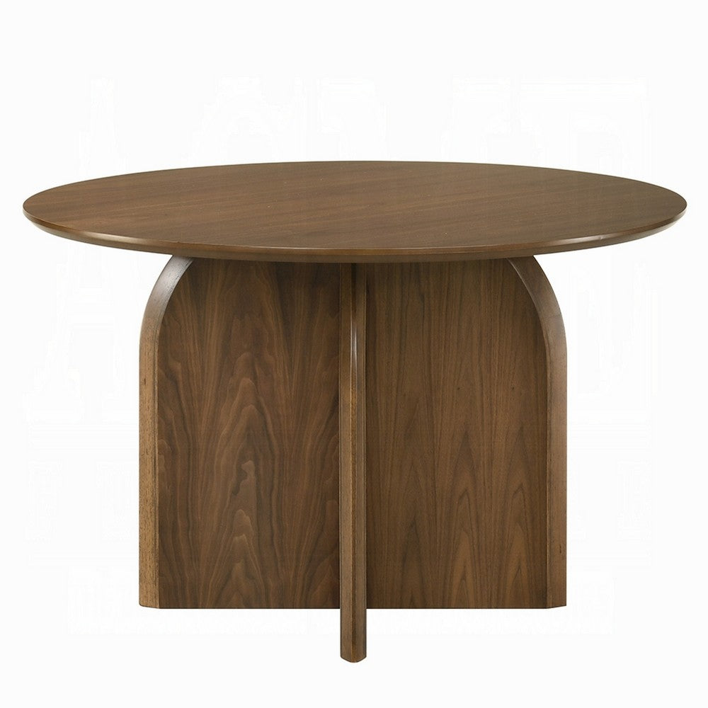 Dio Dining Table | 47" Top | Cross Pedestal Base | Dark Walnut Brown