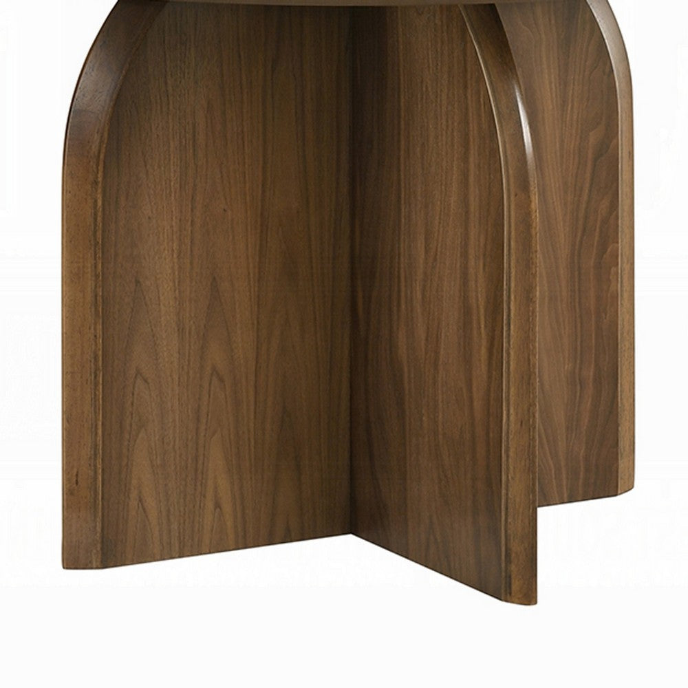 Dio Dining Table | 47" Top | Cross Pedestal Base | Dark Walnut Brown