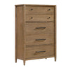 Seny Tall Dresser Chest | 5 Drawers | Antique Black Bar Pulls | Brown