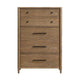 Seny Tall Dresser Chest | 5 Drawers | Antique Black Bar Pulls | Brown