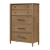 Seny Tall Dresser Chest | 5 Drawers | Antique Black Bar Pulls | Brown