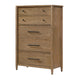 Seny Tall Dresser Chest | 5 Drawers | Antique Black Bar Pulls | Brown