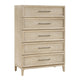 Ary Tall Dresser Chest | 5 Drawers | Black Bar Pulls | Light Brown