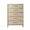 Ary Tall Dresser Chest | 5 Drawers | Black Bar Pulls | Light Brown