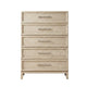 Ary Tall Dresser Chest | 5 Drawers | Black Bar Pulls | Light Brown