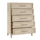 Ary Tall Dresser Chest | 5 Drawers | Black Bar Pulls | Light Brown