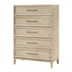 Ary Tall Dresser Chest | 5 Drawers | Black Bar Pulls | Light Brown