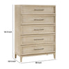 Ary Tall Dresser Chest | 5 Drawers | Black Bar Pulls | Light Brown