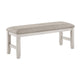 Vile Dining Bench | Light Gray Upholstery | Distressed White | 48"