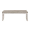 Vile Dining Bench | Light Gray Upholstery | Distressed White | 48"
