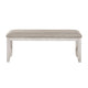 Vile Dining Bench | Light Gray Upholstery | Distressed White | 48"