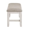 Vile Dining Bench | Light Gray Upholstery | Distressed White | 48"