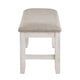 Vile Dining Bench | Light Gray Upholstery | Distressed White | 48"