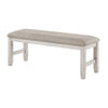 Vile Dining Bench | Light Gray Upholstery | Distressed White | 48"