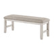 Vile Dining Bench | Light Gray Upholstery | Distressed White | 48"