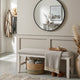 Vile Dining Bench | Light Gray Upholstery | Distressed White | 48"