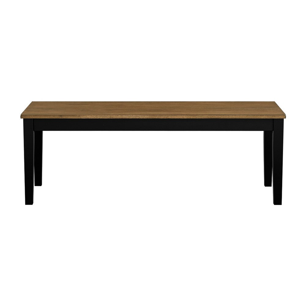 Teny Dining Bench | 48" Wide Brown Seat | Black Wood Frame
