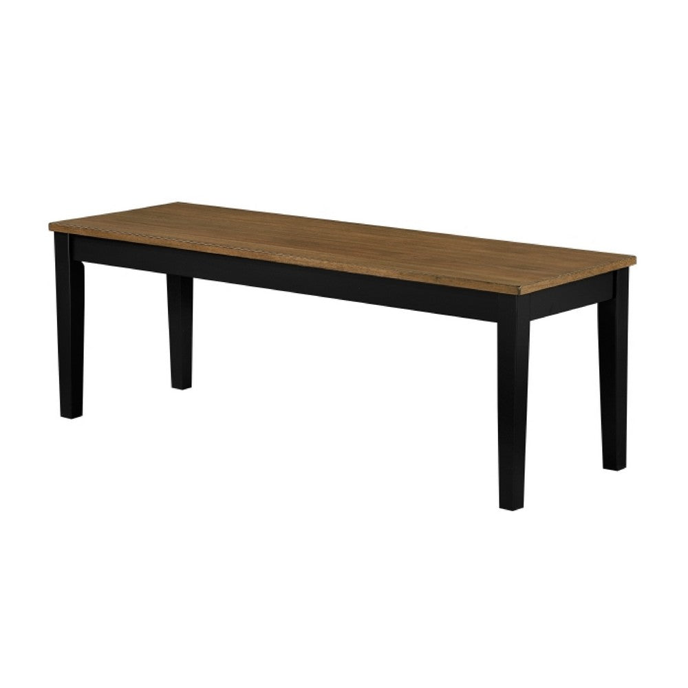 Teny Dining Bench | 48" Wide Brown Seat | Black Wood Frame