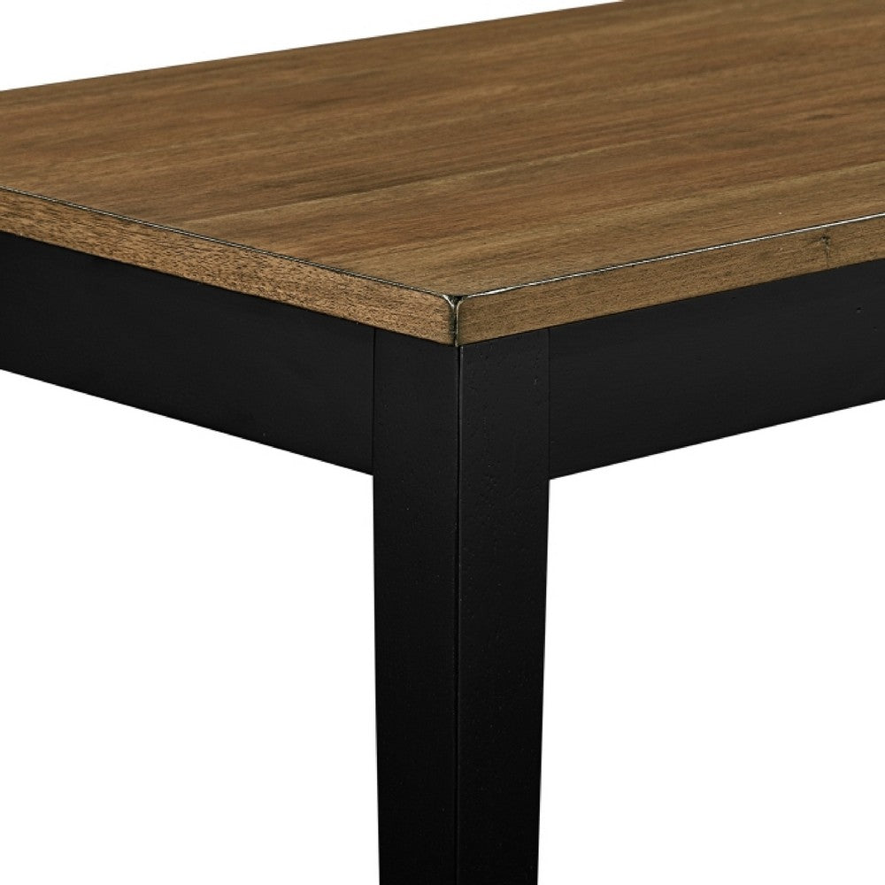 Teny Dining Bench | 48" Wide Brown Seat | Black Wood Frame