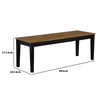 Teny Dining Bench | 48" Wide Brown Seat | Black Wood Frame