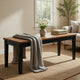 Teny Dining Bench | 48" Wide Brown Seat | Black Wood Frame