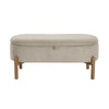 Mony Bench with Lift Top Storage | Taupe Corduroy | 43" Brown Frame