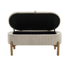 Mony Bench with Lift Top Storage | Taupe Corduroy | 43" Brown Frame