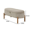 Mony Bench with Lift Top Storage | Taupe Corduroy | 43" Brown Frame