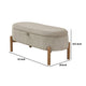 Mony Bench with Lift Top Storage | Taupe Corduroy | 43" Brown Frame